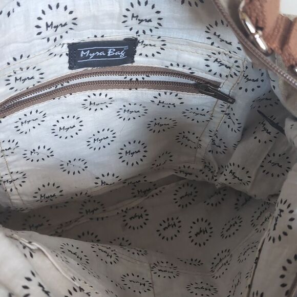 Myra Calf Hair/Canvas Distressed Crossbody Messenger Bag - Picture 8 of 16